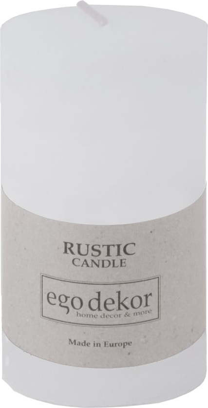 Bílá svíčka Rustic candles by Ego dekor Rust, doba hoření 38 h