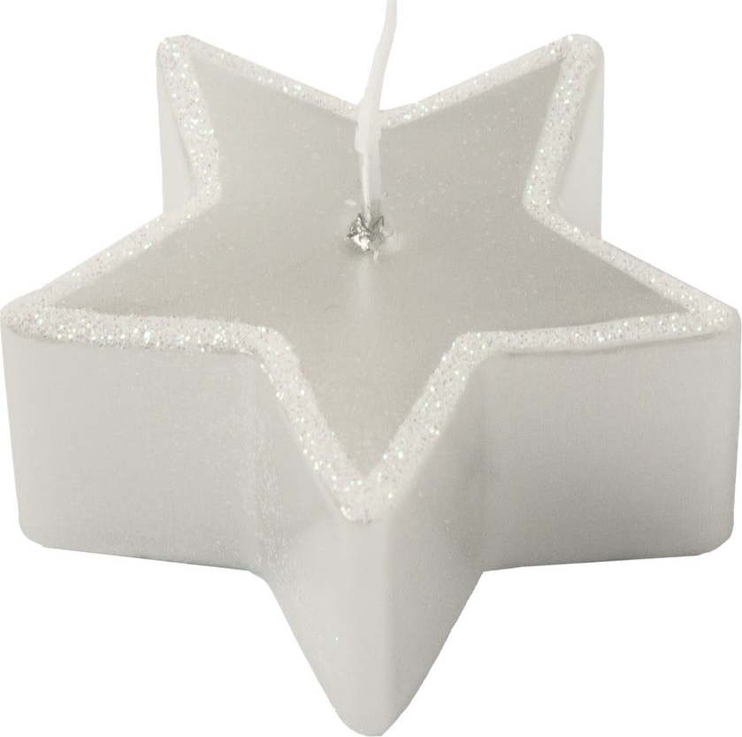 Sada 4 bílých svíček Unipar Star, doba hoření 4 h