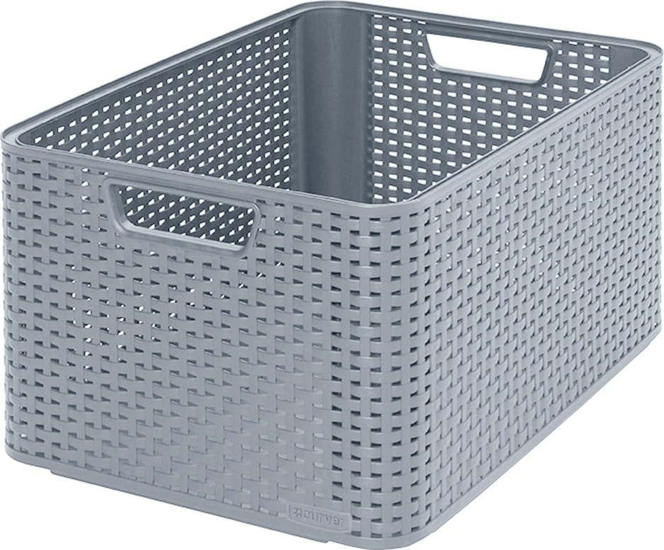 Šedý úložný košík Curver Style, 30 l