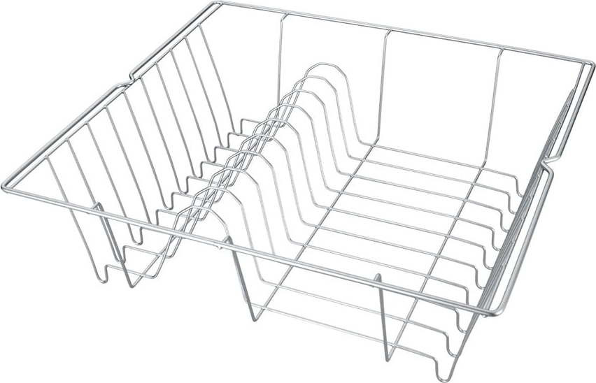 Matně stříbrný odkapávač na nádobí Metaltex Bruno, 36 x 33cm