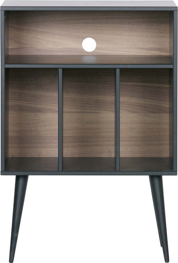 Gramofonová skříňka z borovicového dřeva v černo-přírodní barvě 60x83 cm James – WOOOD