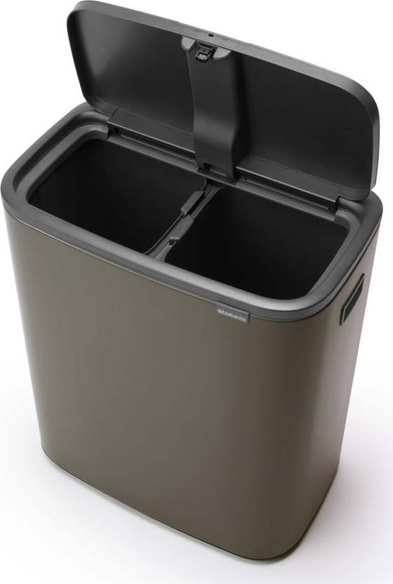 Šedý dotykový ocelový odpadkový koš na tříděný odpad 2x30 l Bo Touch Bin – Brabantia