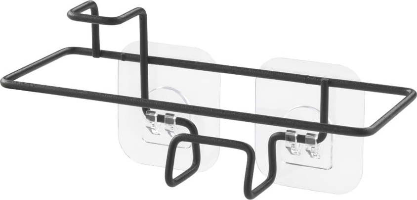 Matně černý kovový organizér ke dřezu bez vrtání Lava – Metaltex