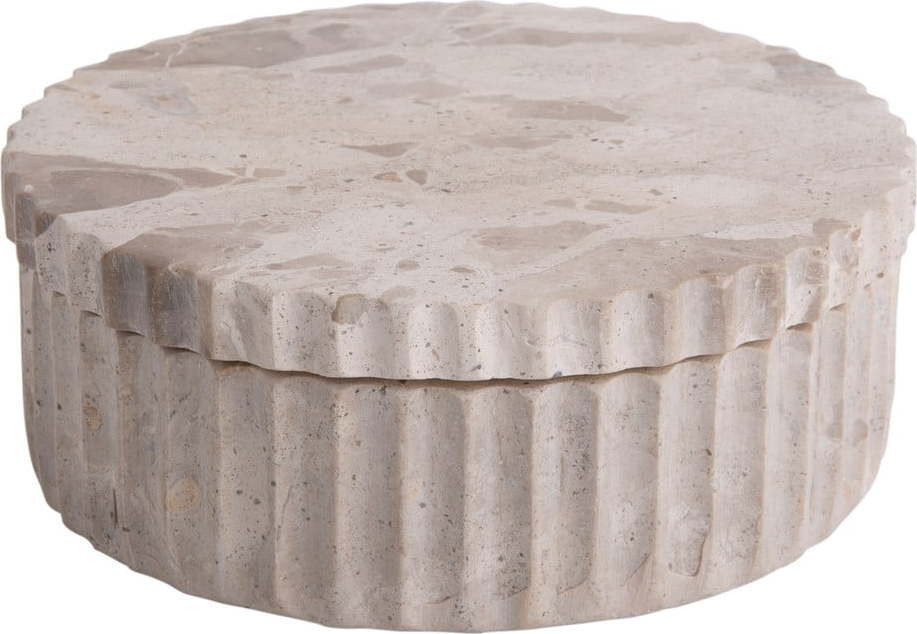 Světle hnědý dekorativní kamenný úložný box ø 15x6 cm Marble – PT LIVING