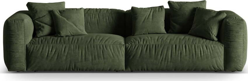 Zelená modulární pohovka z textilie bouclé 320 cm Martina – Micadoni Home