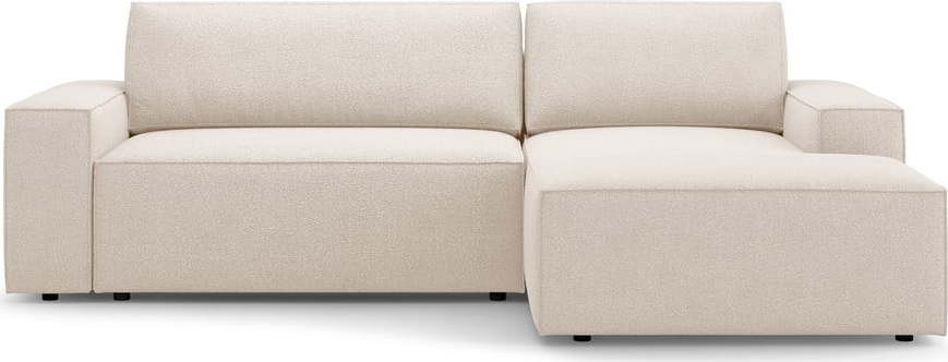 Béžová rozkládací rohová pohovka z textilie bouclé (pravý roh) Jodie – Micadoni Home