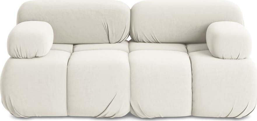 Bílá sametová modulární pohovka 190 cm Lokua – Makamii