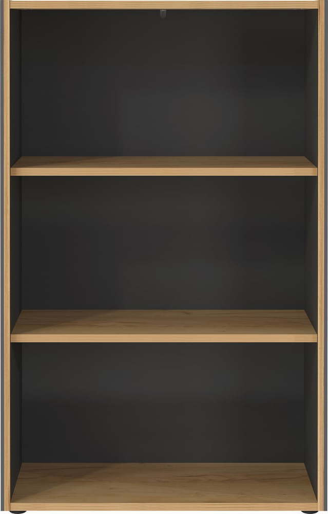 Knihovna v dekoru dubu v antracitovo-přírodní barvě 75x120x40 cm Podium – Germania