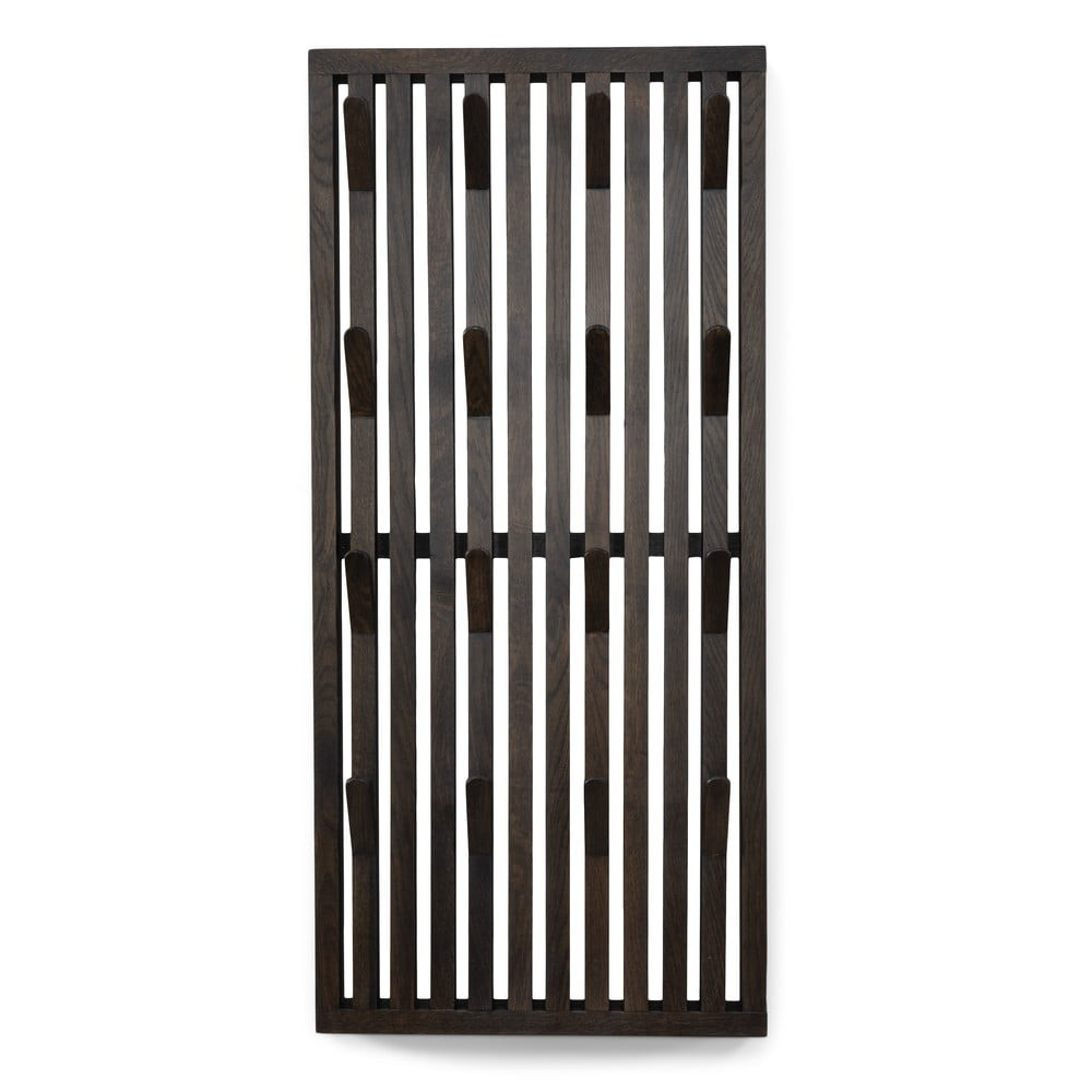 Tmavě hnědý věšákový panel z dubového dřeva 46x100x8 cm Parco – Spinder Design