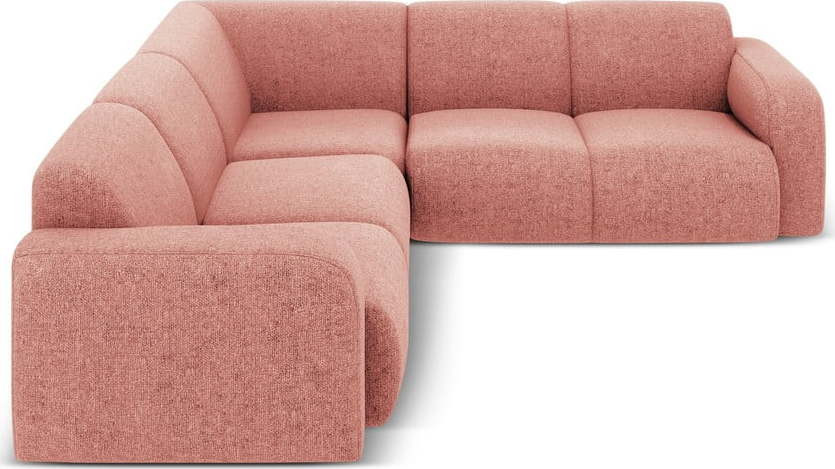 Růžová rohová pohovka (variabilní roh/do L) Molino – Micadoni Home