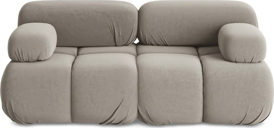 Béžová sametová modulární pohovka 190 cm Lokua – Makamii