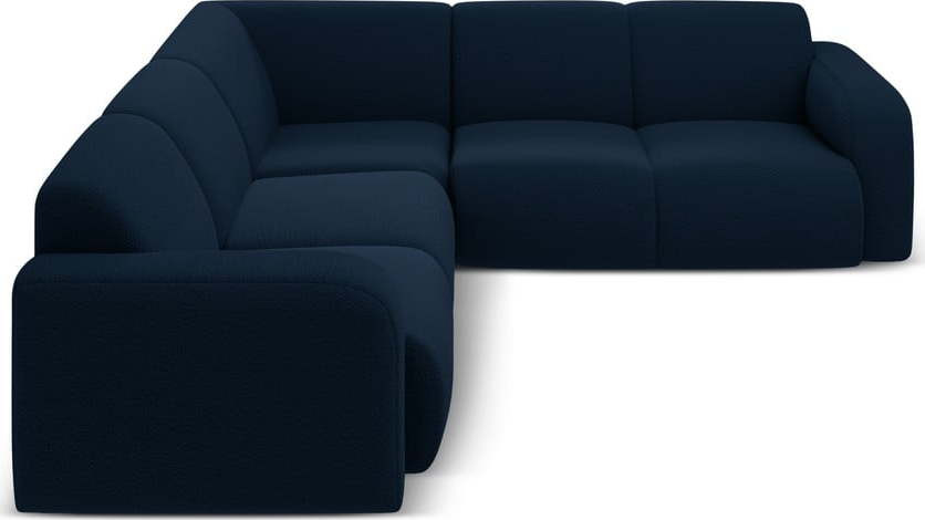 Tmavě modrá rohová pohovka z textilie bouclé (variabilní roh/do L) Molino – Micadoni Home