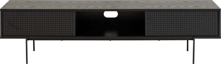 Černý TV stolek v dekoru jasanu 180x44,5 cm Angus – Actona