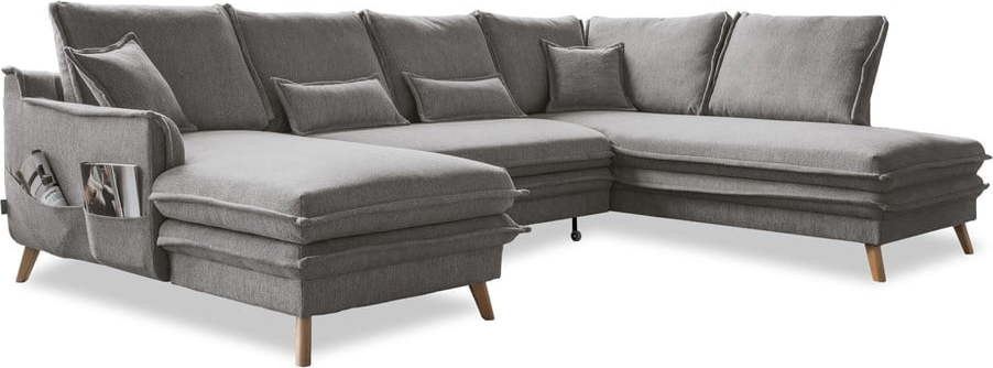 Šedá rozkládací rohová pohovka (pravý roh/do 