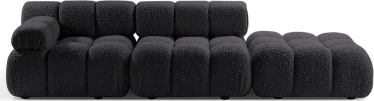 Antracitová modulární pohovka z textilie bouclé 288 cm Bellis – Micadoni