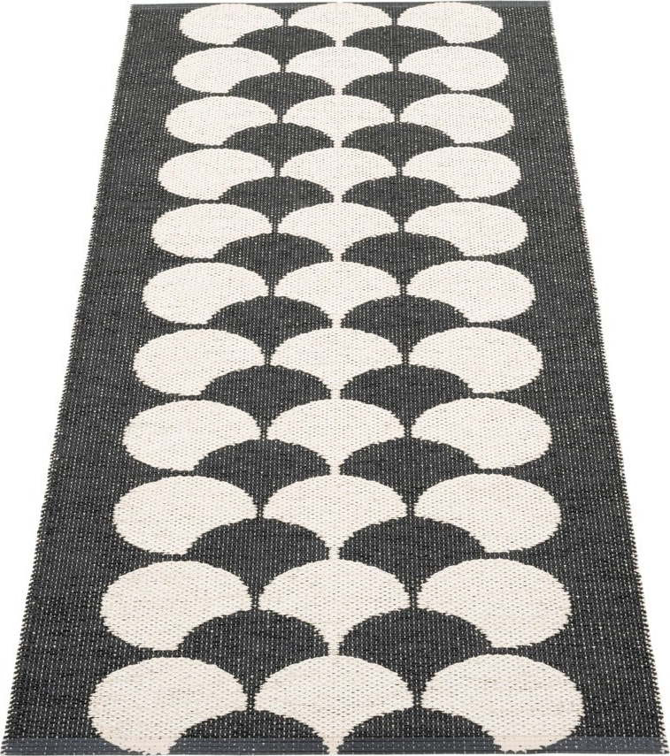 Černo-krémový vnitřní a venkovní běhoun 70x150 cm Poppy Black Vanilla – Pappelina
