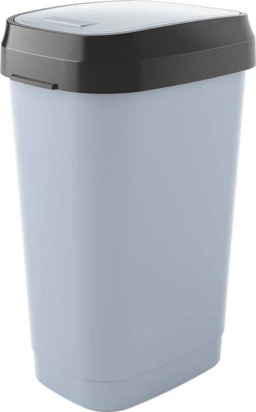 Šedý plastový odpadkový koš 50 l Dual Swing – KIS