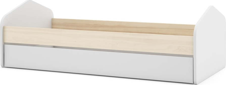 Bílá/přírodní dětská postel v dekoru borovice s výsuvným lůžkem 90x200 cm Estefania – Marckeric