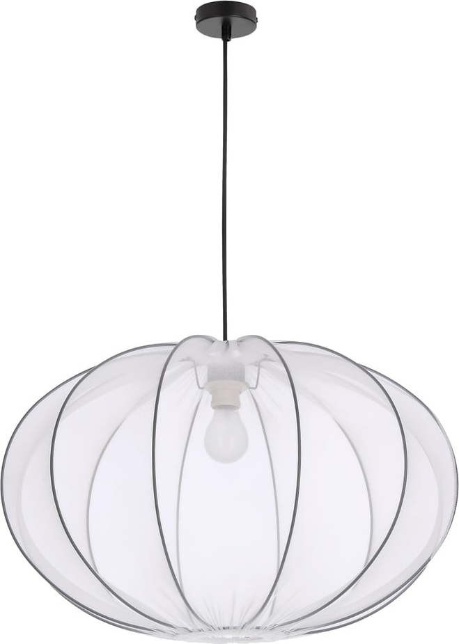 Bílé závěsné svítidlo s textilním stínidlem ø 60 cm Mellow – Candellux Lighting