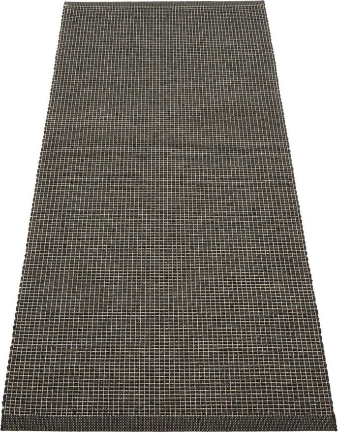 Antracitový vnitřní a venkovní běhoun 70x180 cm Emm Black Linen – Pappelina
