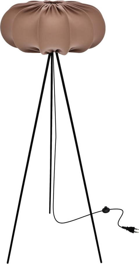 Hnědá stojací lampa s textilním stínidlem (výška 147 cm) Cafee – Candellux Lighting