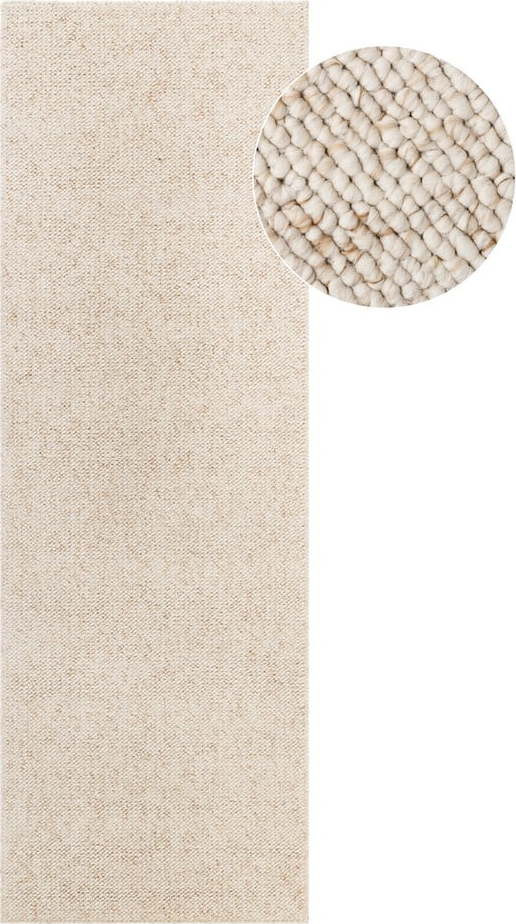 Krémový pratelný běhoun 80x240 cm Rocco Cream – Elle Decoration