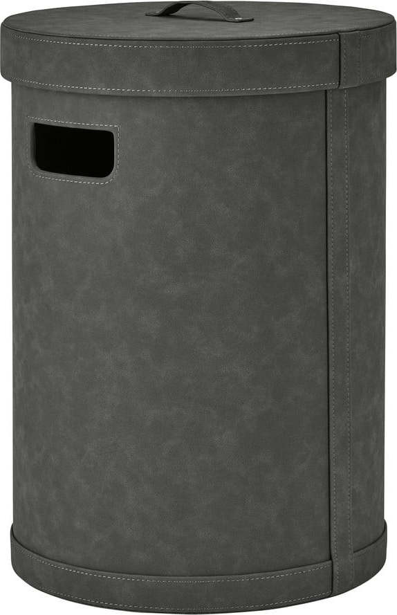 Tmavě šedý koš na prádlo z umělé kůže Sahla M – Blomus