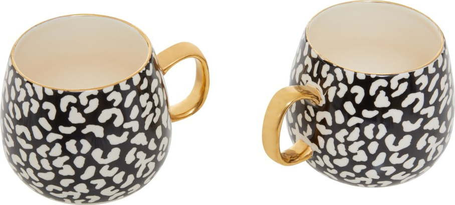 Hrnky z kameniny v černo-zlaté barvě v sadě 2 ks 330 ml London – Premier Housewares