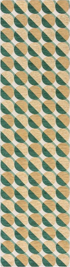 Žluto-zelený běhoun 60x230 cm Carlos Circle Geo – Flair Rugs