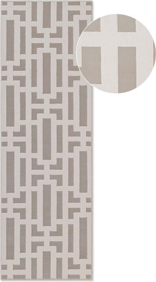 Šedo-krémový běhoun 80x240 cm Perles Onyx – Elle Decoration