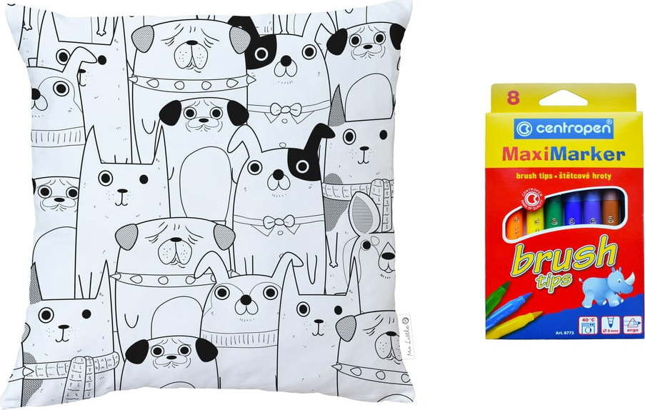 Vybarvovací dětský povlak na polštář Butter Kings All Get Together, 45 x 45 cm