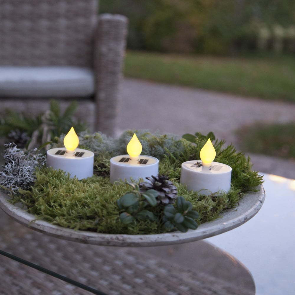 Sada 3 LED solárních svíček Star Trading Saul, výška 5,5 cm