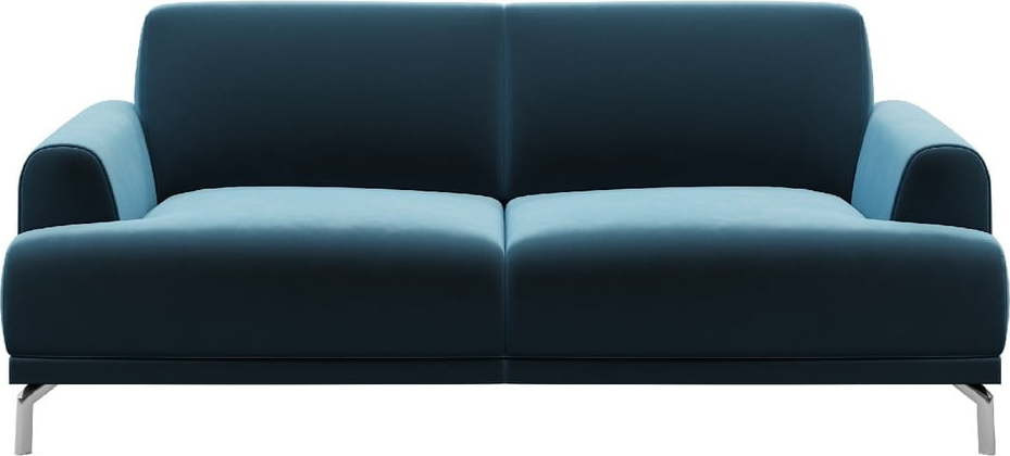 Modrá sametová pohovka MESONICA Puzo, 170 cm