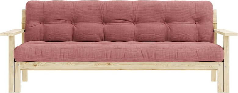 Růžová manšestrová rozkládací pohovka 218 cm Unwind – Karup Design