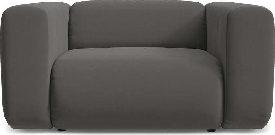 Šedé sametové křeslo Ekahi – Makamii