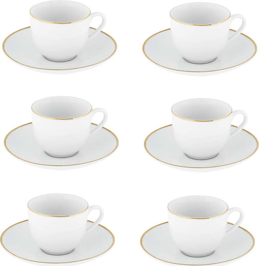 Bílé porcelánové šálky v sadě 6 ks 100 ml Gold Chic – Villa Altachiara