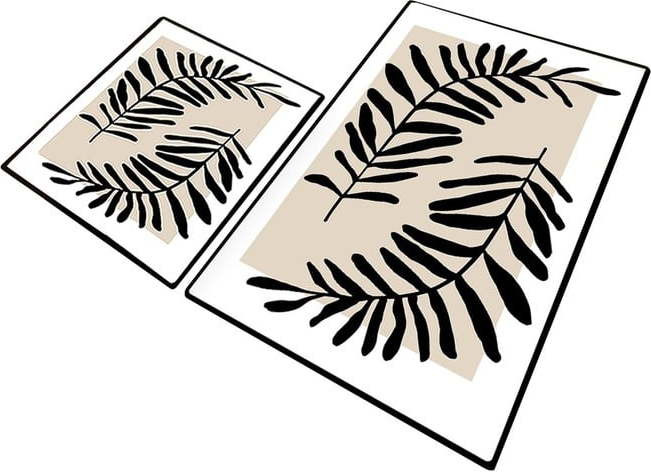 Béžové koupelnové předložky v sadě 2 ks 60x100 cm Casting – Foutastic