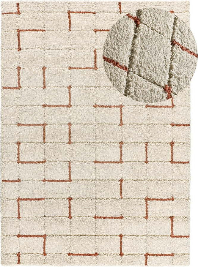 Koberec v cihlové a krémové barvě 200x290 cm Brenda – Universal