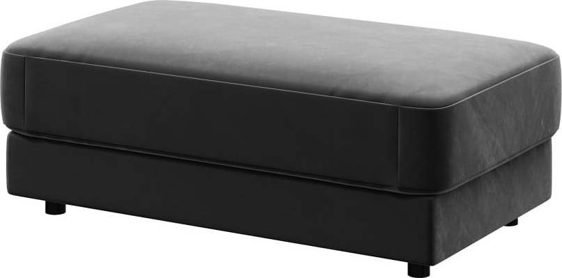 Tmavě šedá sametová podnožka Devichy Laure, 112 x 60 cm