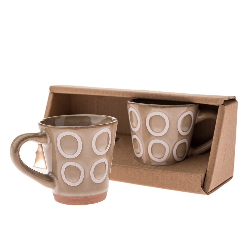 Světle hnědé keramické hrnky na espresso v sadě 2 ks 100 ml – Dakls