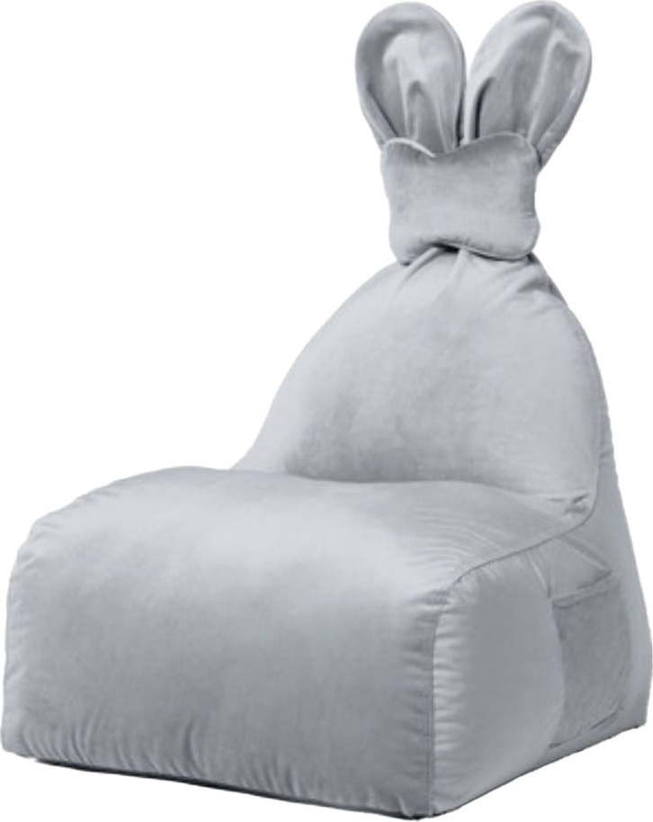 Světle šedý dětský sedací vak Funny Bunny – The Brooklyn Kids