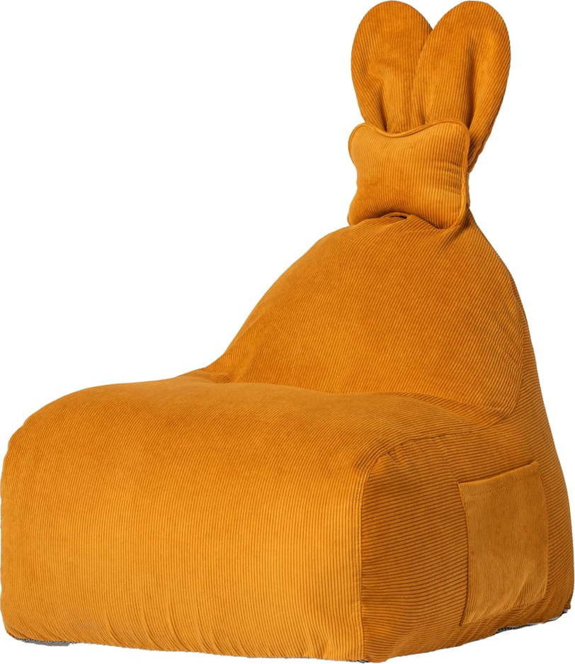 Okrově žlutý dětský sedací vak Funny Bunny – The Brooklyn Kids