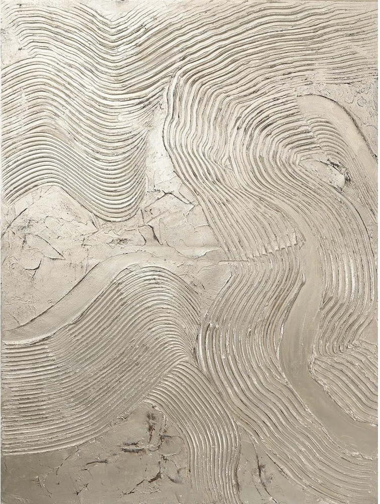 Ručně malovaný obraz 88x118 cm Metallic Silver – Malerifabrikken