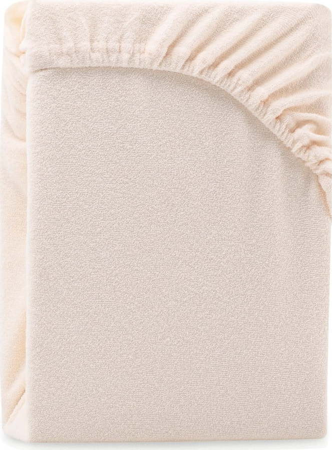 Béžové napínací froté prostěradlo 240x220 cm Ruby – Restilo