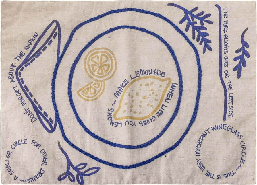 Prostírání s příměsí lnu 33x48 cm Limone – Bloomingville