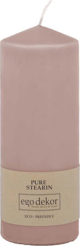 Pudrově růžová svíčka Eco candles by Ego dekor Top, doba hoření 50 h