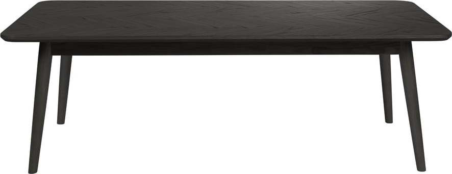 Černý konferenční stolek s deskou v dubovém dekoru 60x120 cm Fabio – White Label