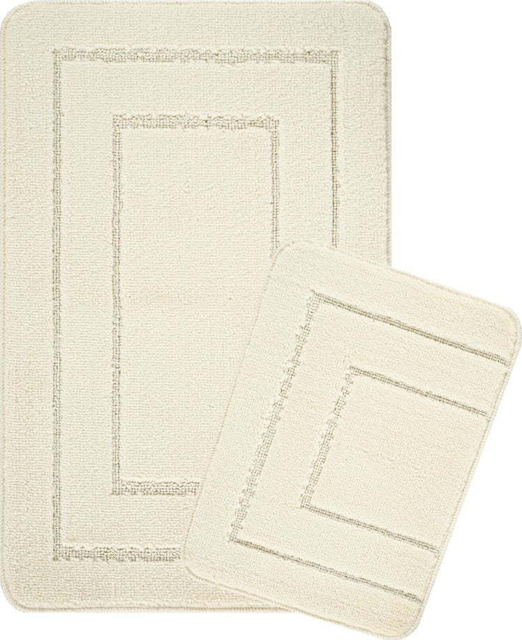 Krémové koupelnové předložky v sadě 2 ks 50x80 cm Cerceve – Foutastic