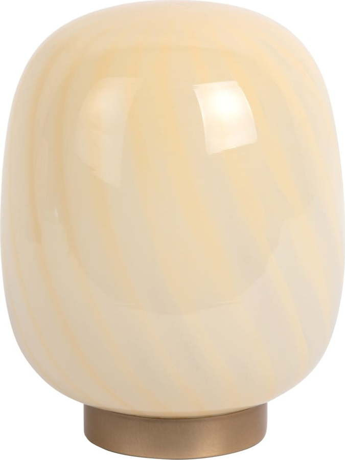 Světle žlutá stolní lampa se skleněným stínidlem (výška 20 cm) Summer Globe – Leitmotiv