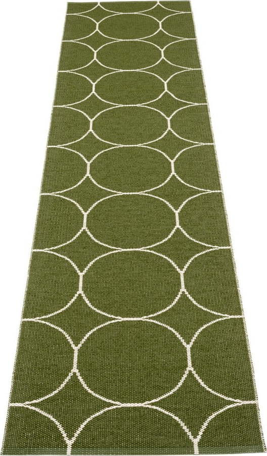 Tmavě zelený vnitřní a venkovní běhoun 70x300 cm Boo Dark Olive – Pappelina